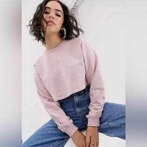 NWT! BERSHKA PINK SWEATER CROP TOP! IMPRESSIVE HIGH QUALITY!